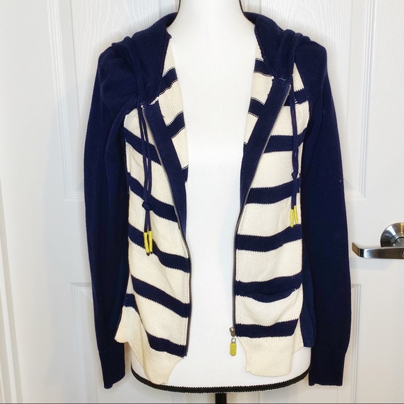Anthropologie Sweaters - NWT Moth Navy Marin Striped Sweater Jacket B6